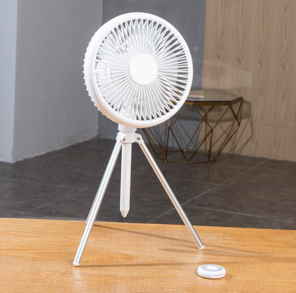 Foldable triangle desktop fan