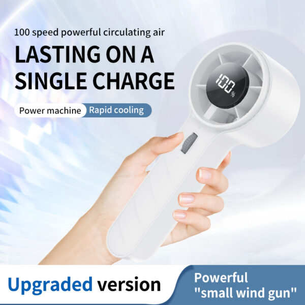 612 High-Speed Turbo Fan | 100-Speed Adjustable Handheld Fan with LED Display & Fast Charging - Image 2