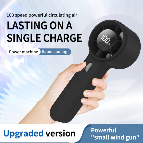 612 High-Speed Turbo Fan | 100-Speed Adjustable Handheld Fan with LED Display & Fast Charging - Image 3