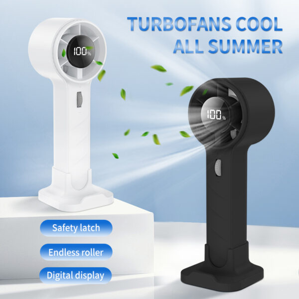 612 High-Speed Turbo Fan | 100-Speed Adjustable Handheld Fan with LED Display & Fast Charging - Image 4