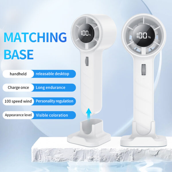 612 High-Speed Turbo Fan | 100-Speed Adjustable Handheld Fan with LED Display & Fast Charging - Image 5