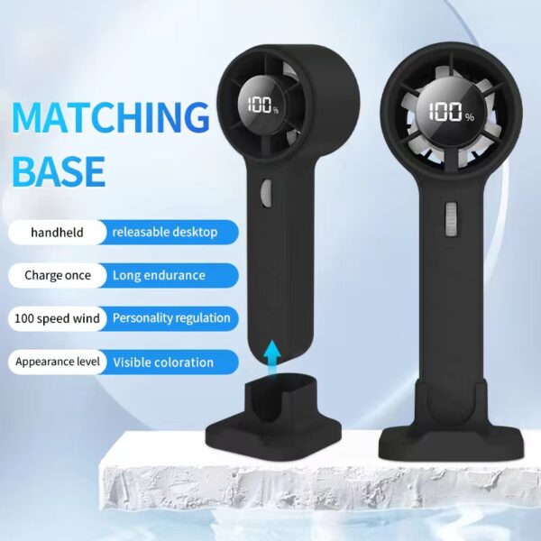 612 High-Speed Turbo Fan | 100-Speed Adjustable Handheld Fan with LED Display & Fast Charging - Image 6