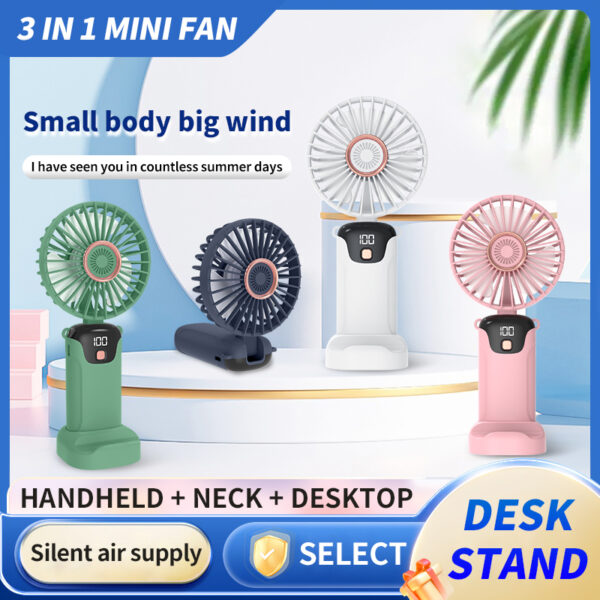 618 5-Speed Adjustable Digital Display Handheld Fan - Lightweight & Bulk Order Discounts for Promotional Gifts - Image 6